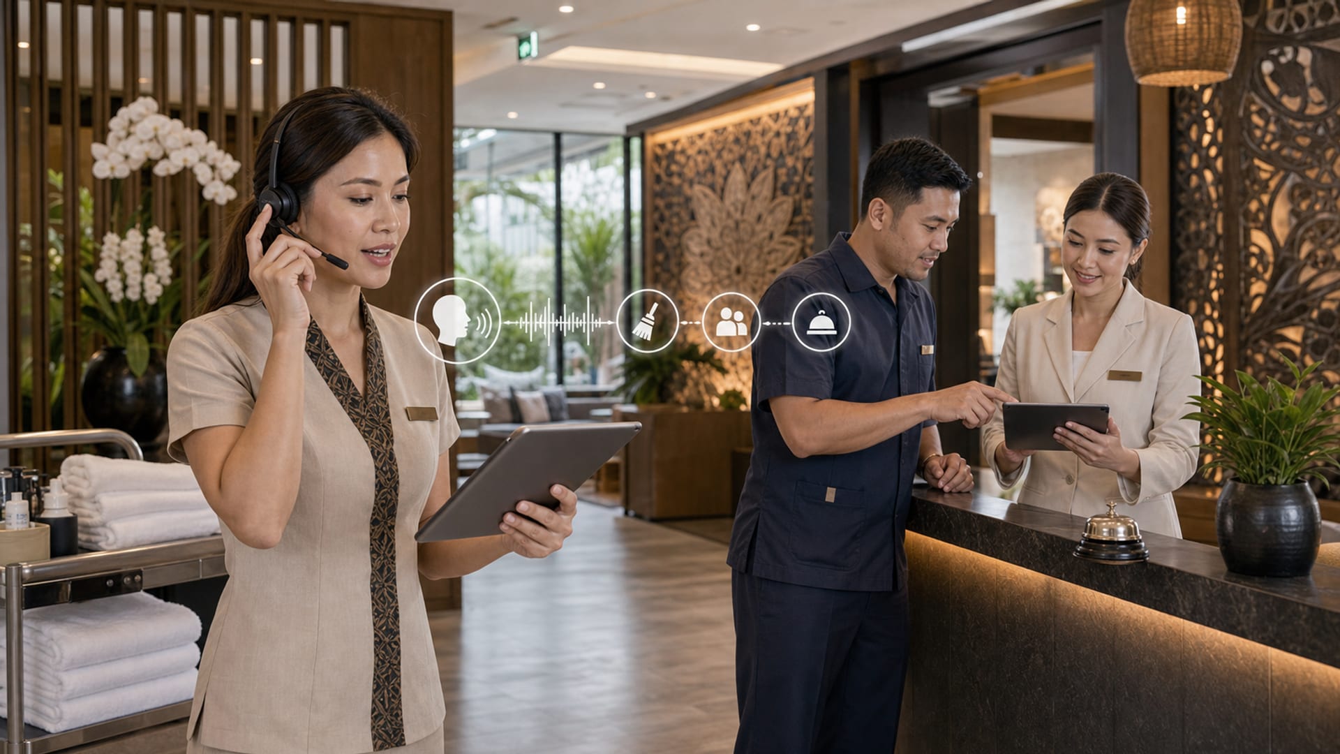 AI voice assistant ในงานโรงแรม: housekeeping, maintenance และเครื่องมือสำหรับพนักงาน