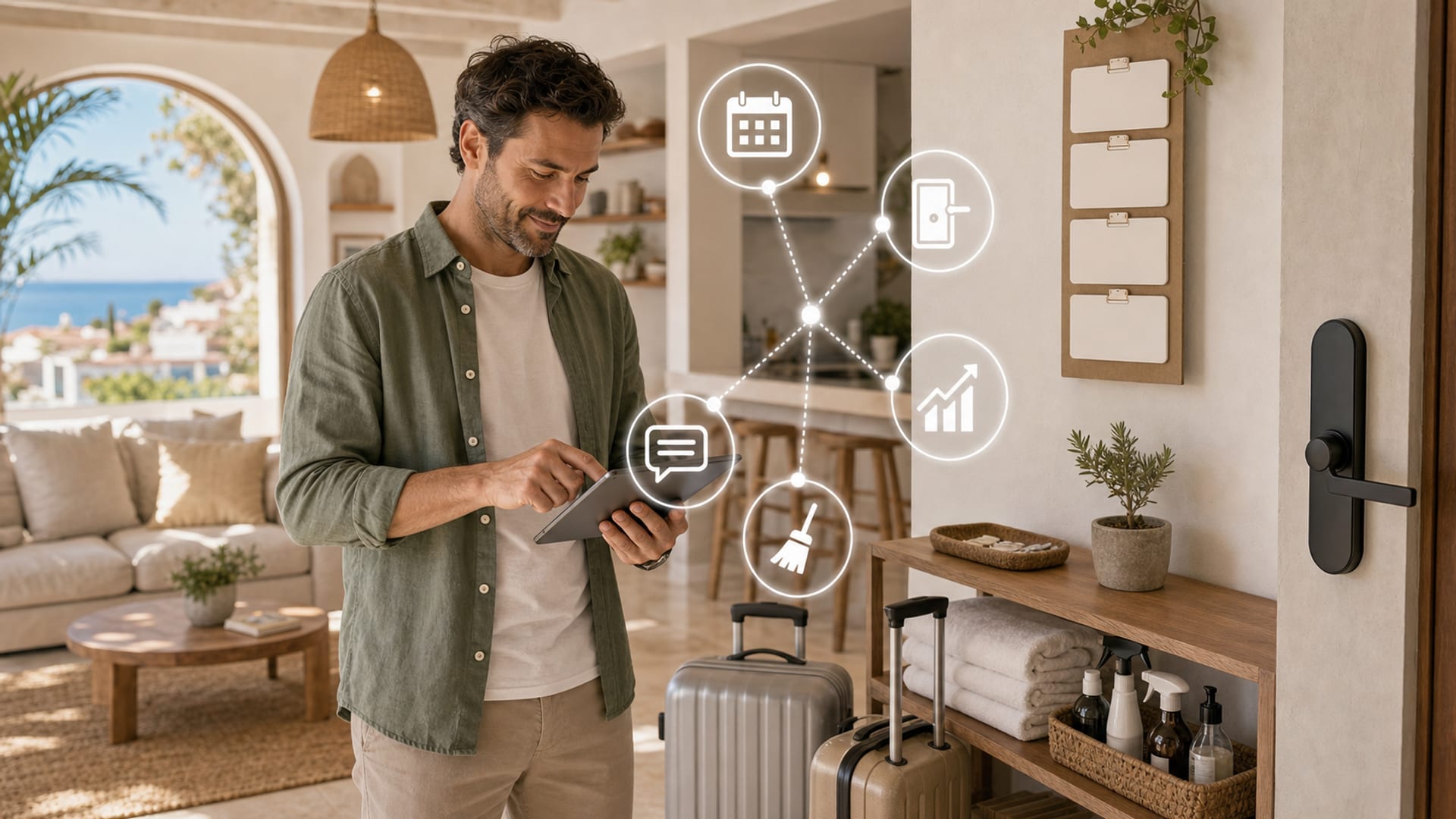 Tech stack Airbnb 2026: PMS, channel manager, cerraduras inteligentes, precios dinámicos, automatización para anfitriones STR