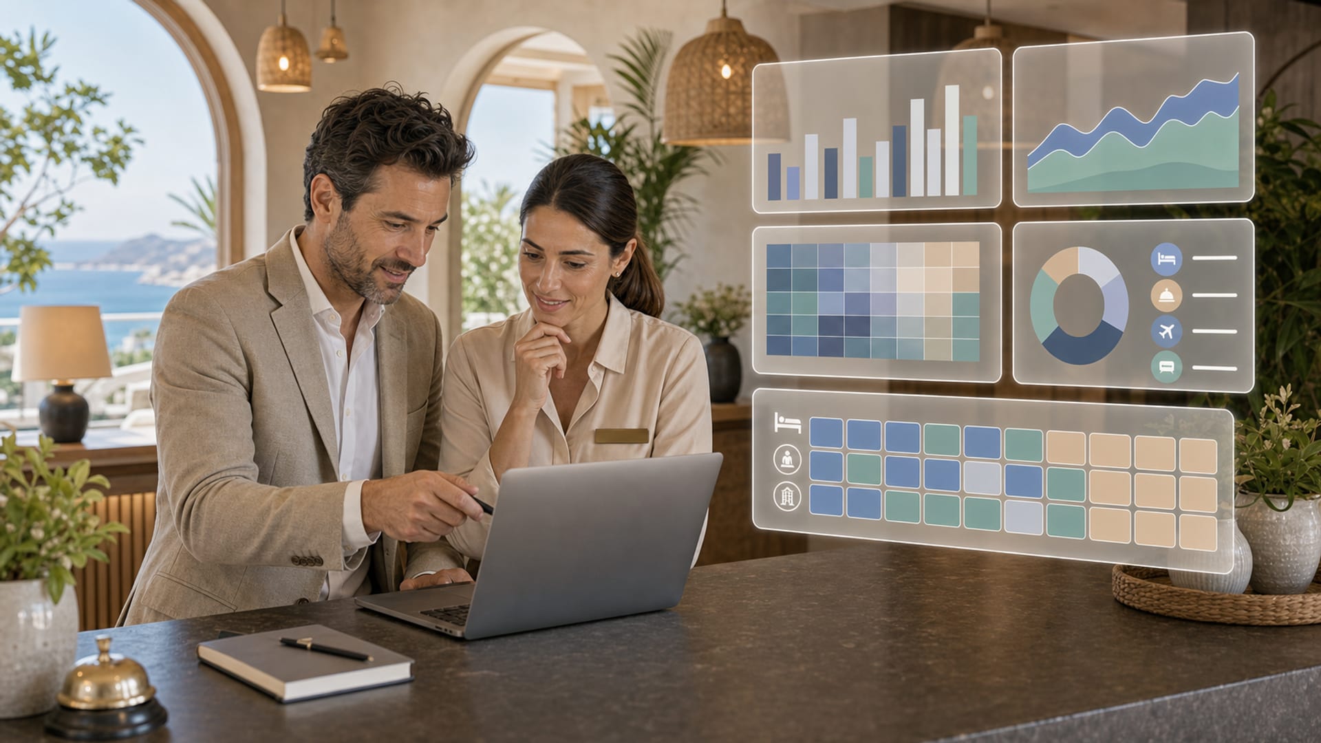 Dashboards de análisis de datos hoteleros: RevPAR, ADR, ocupación, rendimiento de canales para hoteles independientes