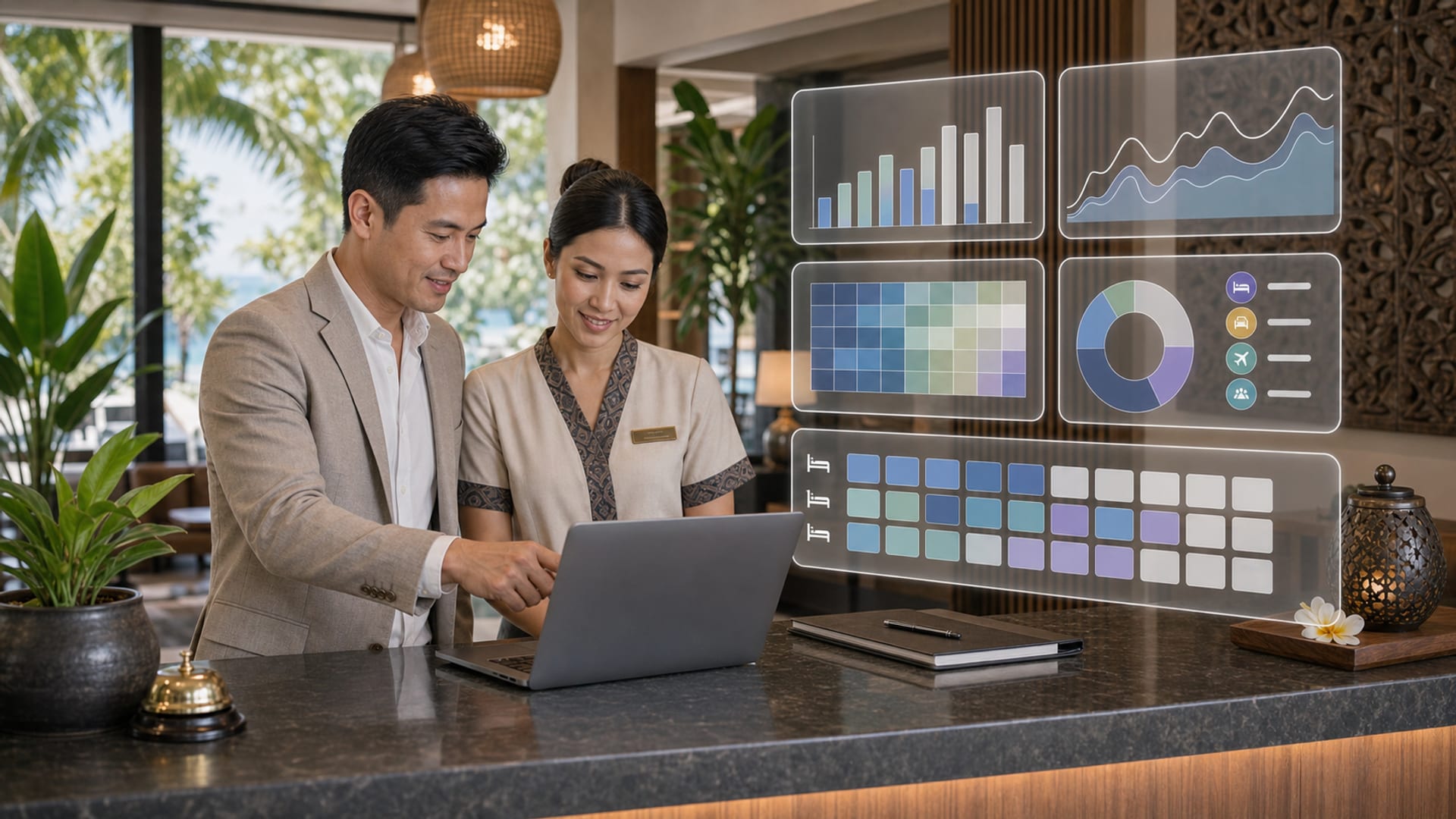 Dashboard วิเคราะห์ข้อมูลโรงแรม: RevPAR, ADR, อัตราเข้าพัก, รายงานประสิทธิภาพช่องทางสำหรับโรงแรมอิสระ