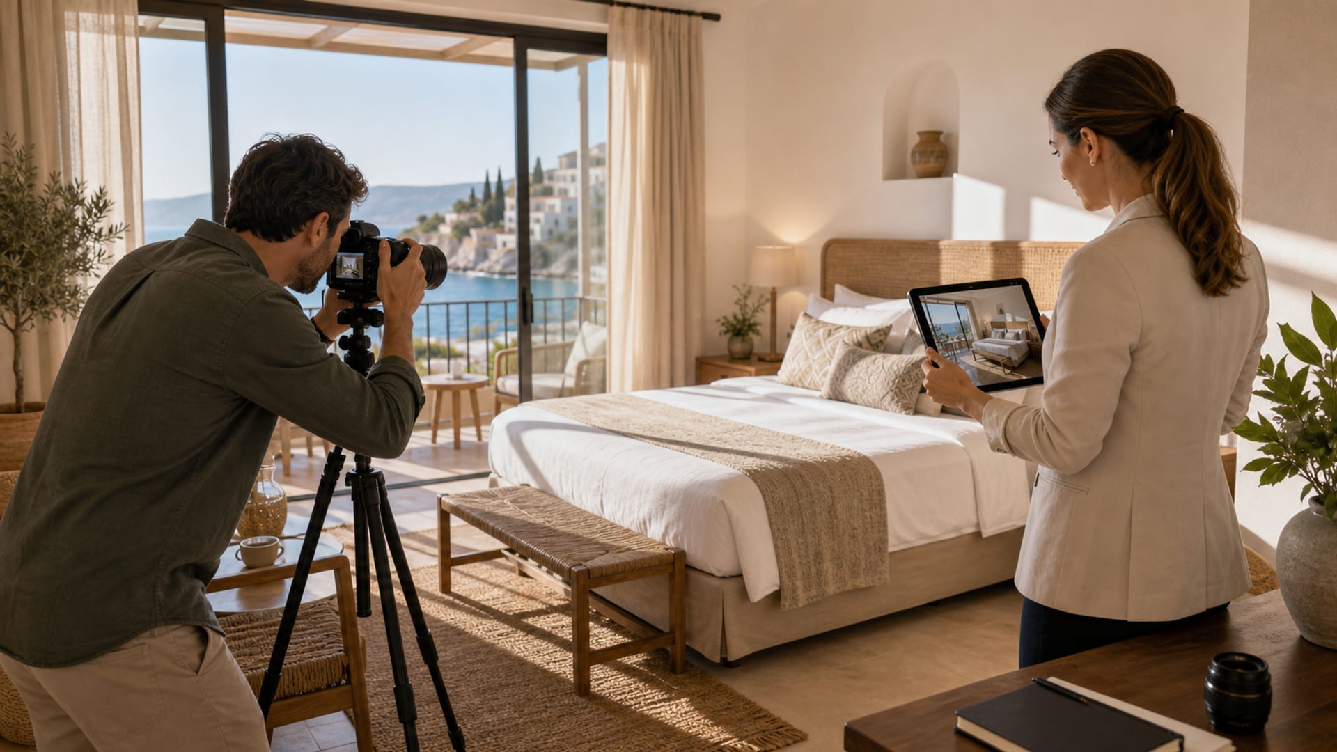 Fotografía hotelera para conversión de reservas directas: ángulo, iluminación y lista de tomas para hoteles de 20-80 habitaciones
