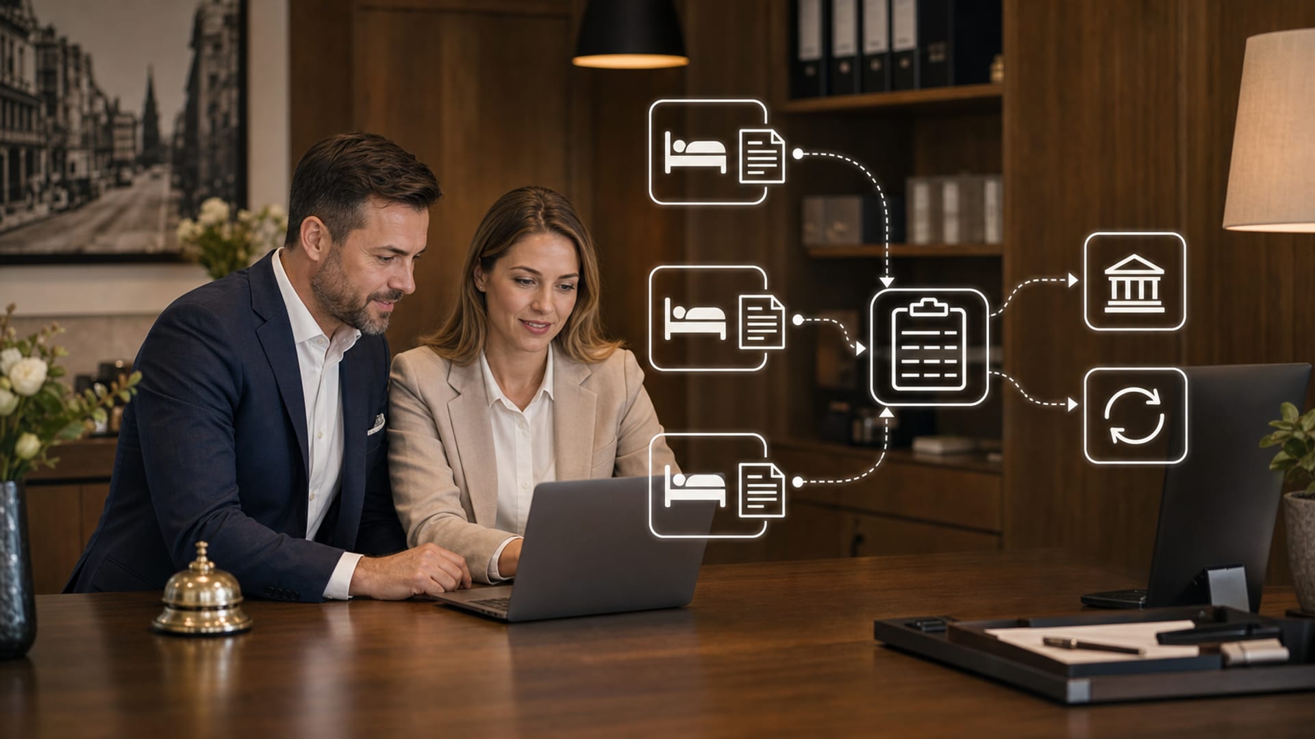 Integracja PMS hotelu z oprogramowaniem księgowym, QuickBooks, Xero, łączniki do automatyzacji audytu nocnego