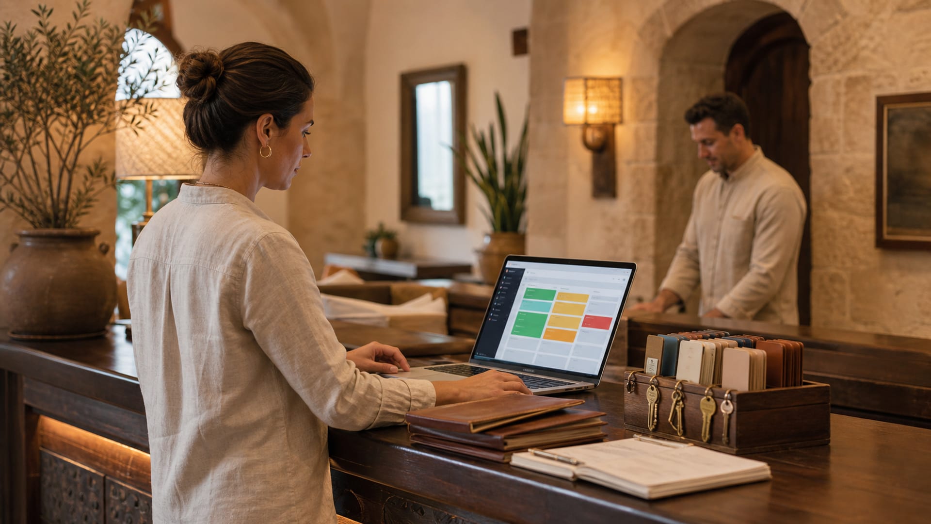 Equipo de reservas de un hotel revisando no-shows, cancelaciones y riesgo de llegada