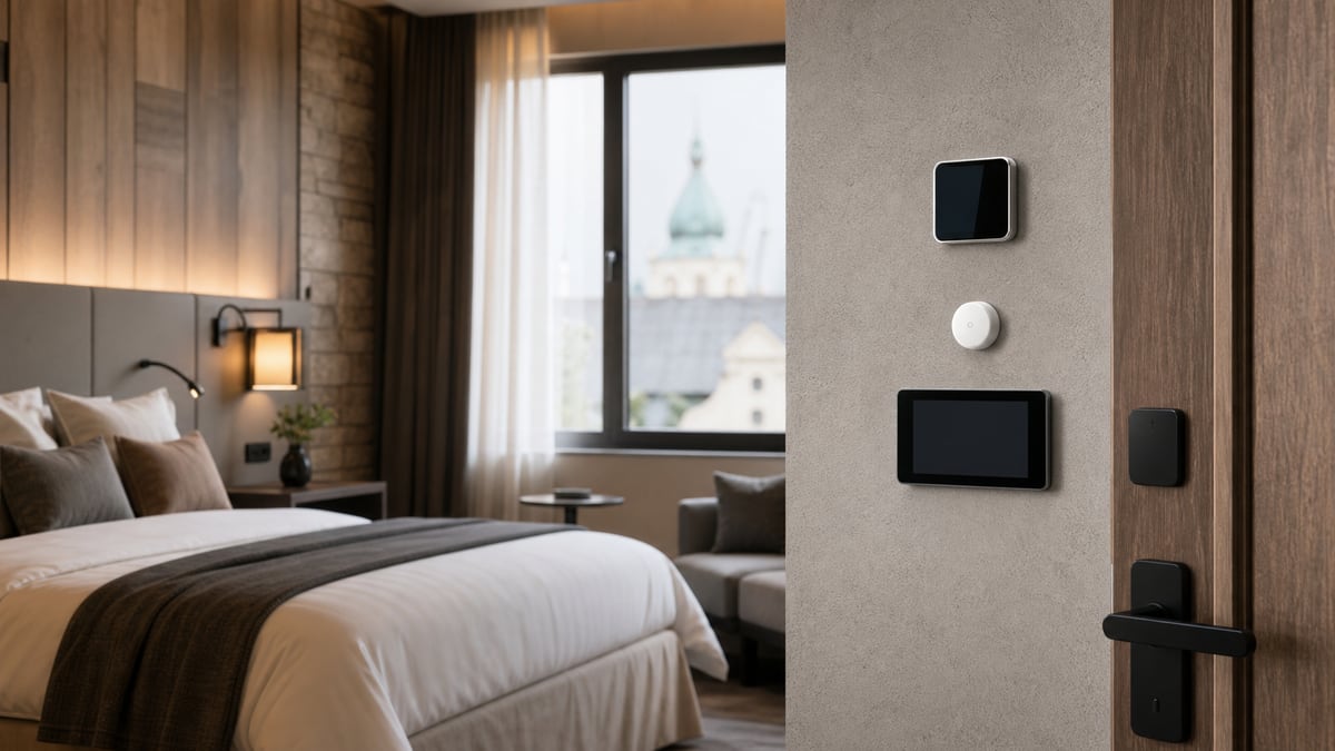 Technologia inteligentnych pokoi w hotelach butikowych: urzadzenia IoT, termostaty, zamki i sterowanie glosem