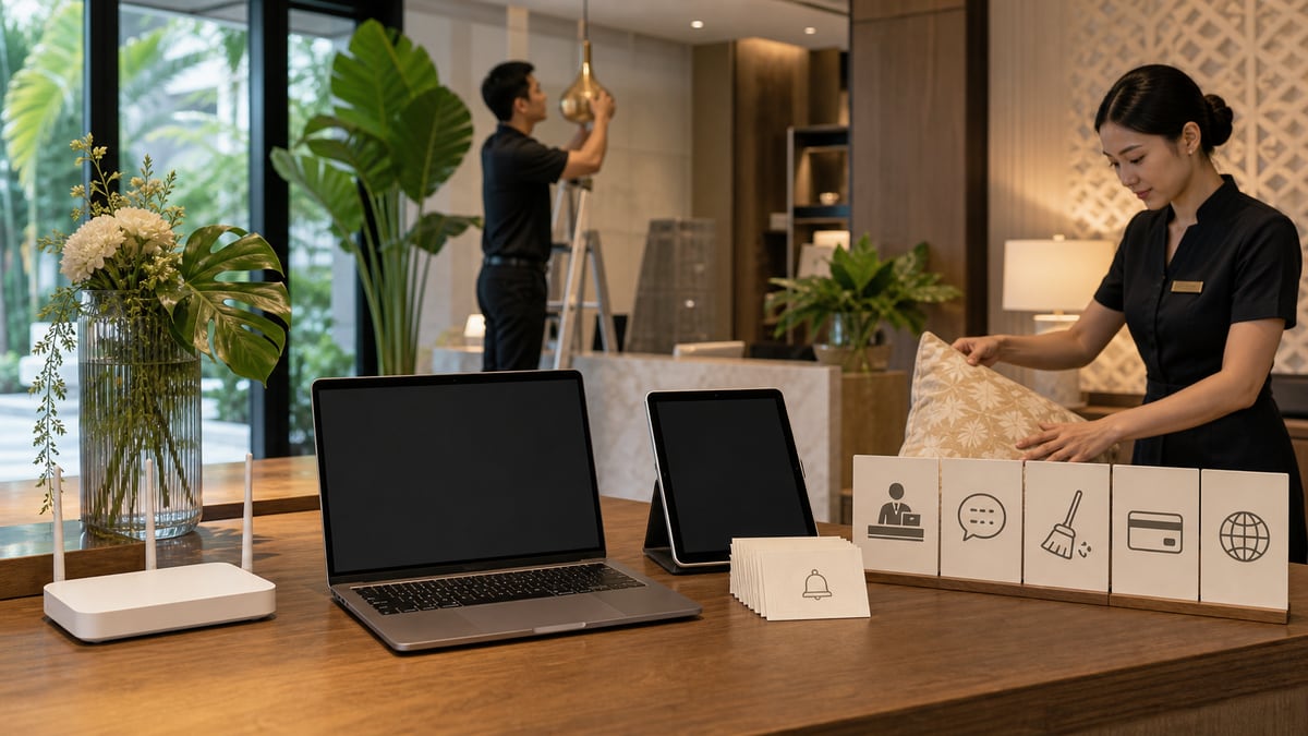 ล็อบบี้โรงแรมใหม่พร้อมระบบเทคโนโลยีสมัยใหม่พร้อมเปิดให้บริการ